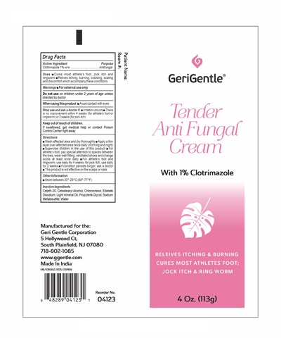 Principal Display and Drug Fact Panel - GG Tender Antifungal Clotrimazole Cream 4 Oz (Customer)